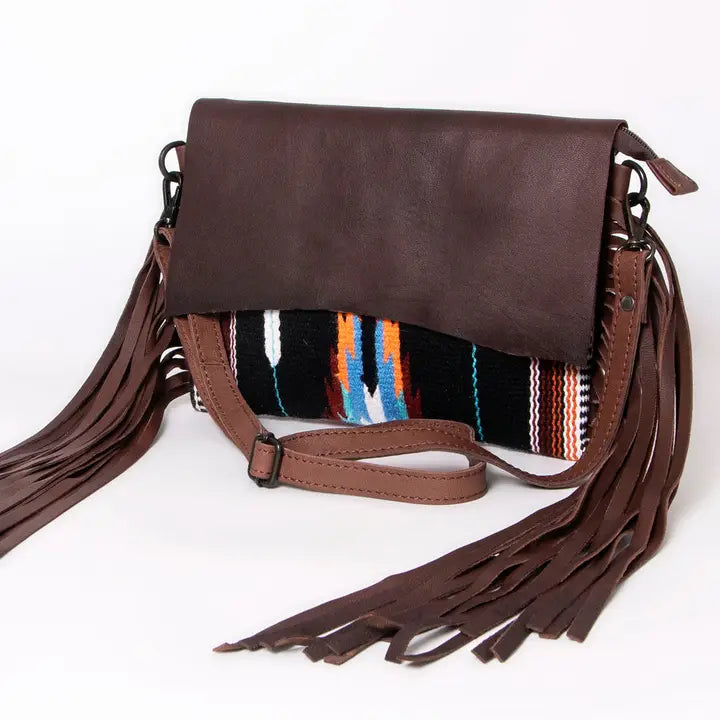 LS Western Saddle Blanket & Leather Crossbody Bag
