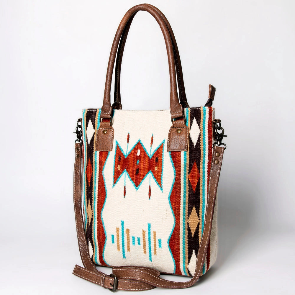 LS Western White Saddle Blanket Western Tote Bag