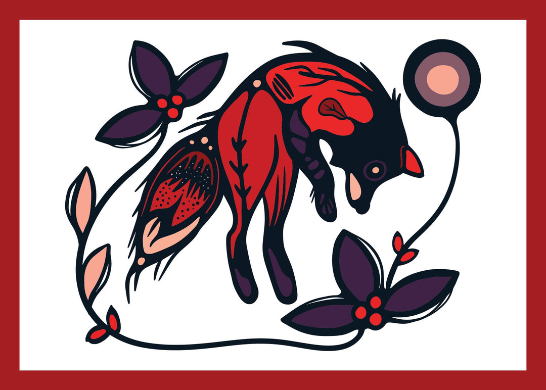 Indigenous Kanata Fox at Twilight Art Card