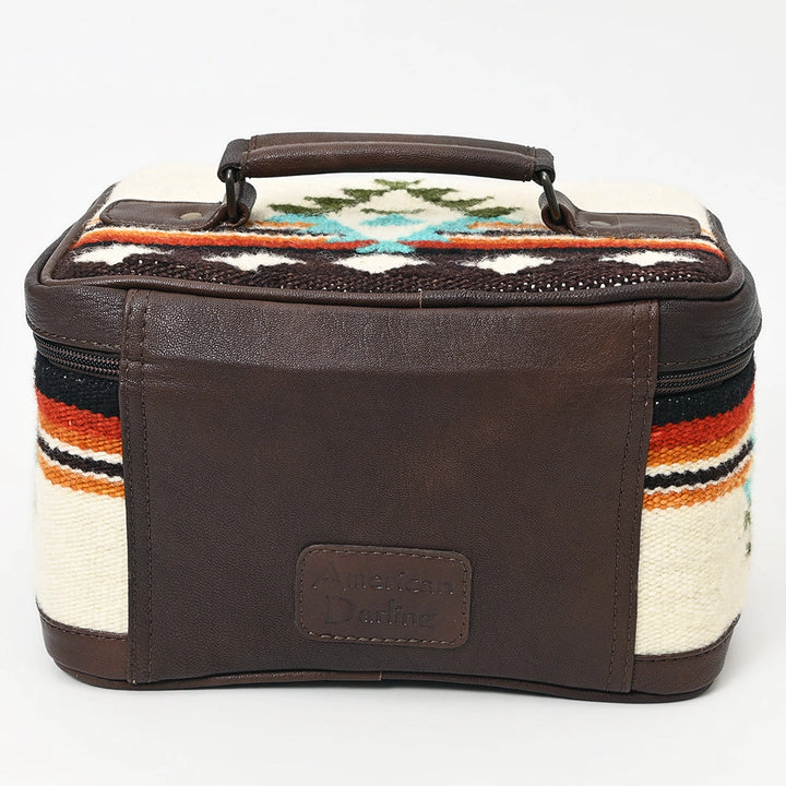 LS Western Ivory Saddle Blanket &amp; Leather Jewelry Case