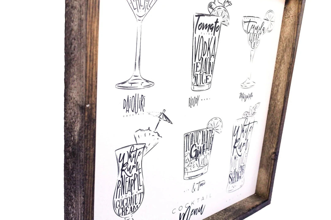 Bar Menu Wood Sign by william rae designs