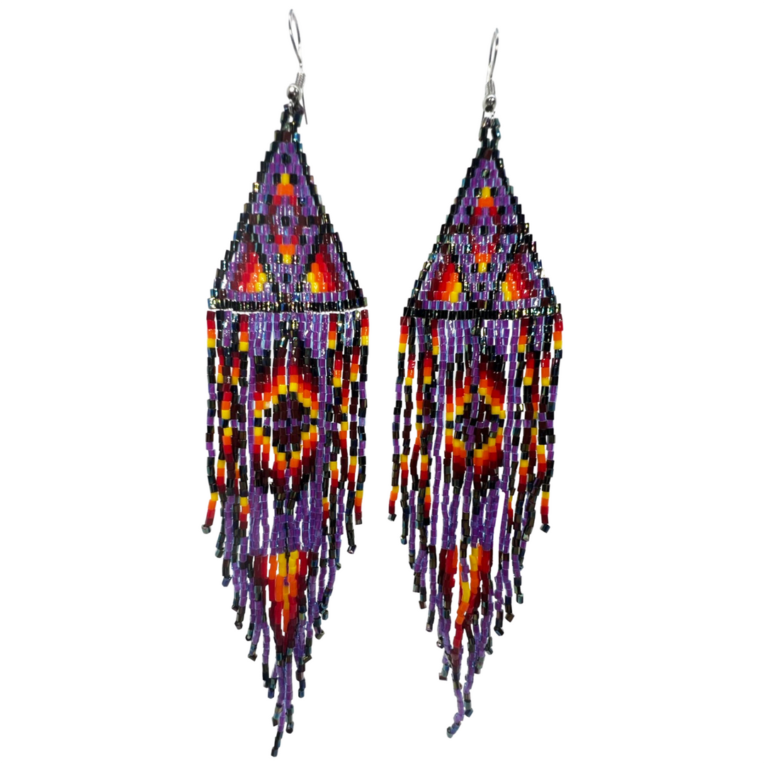 Four D Shoulder Duster Beaded Earrings