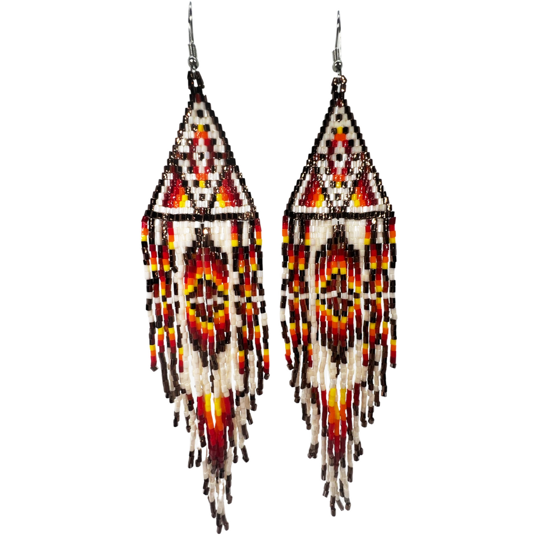 Four D Shoulder Duster Beaded Earrings