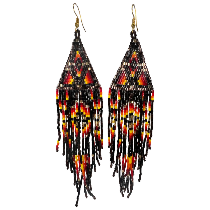 Four D Shoulder Duster Beaded Earrings