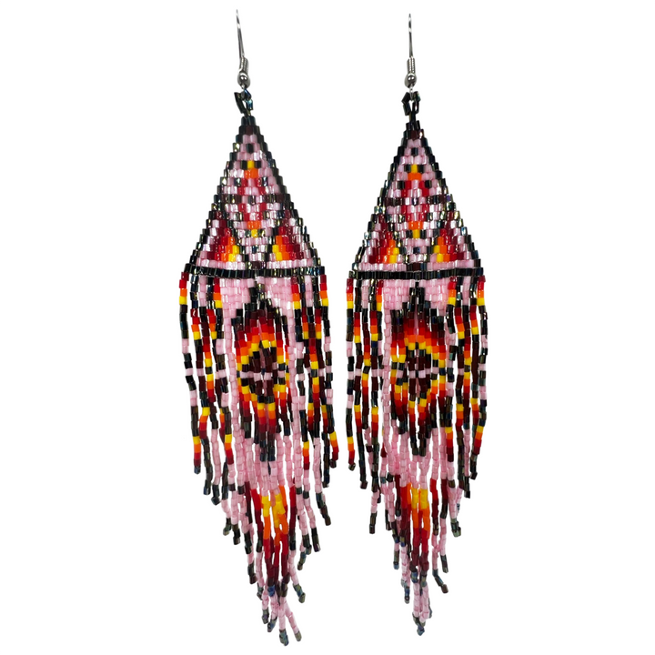 Four D Shoulder Duster Beaded Earrings