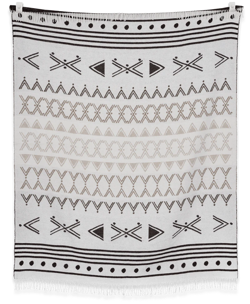Indigo Arrows Elements Earth Wool Blanket