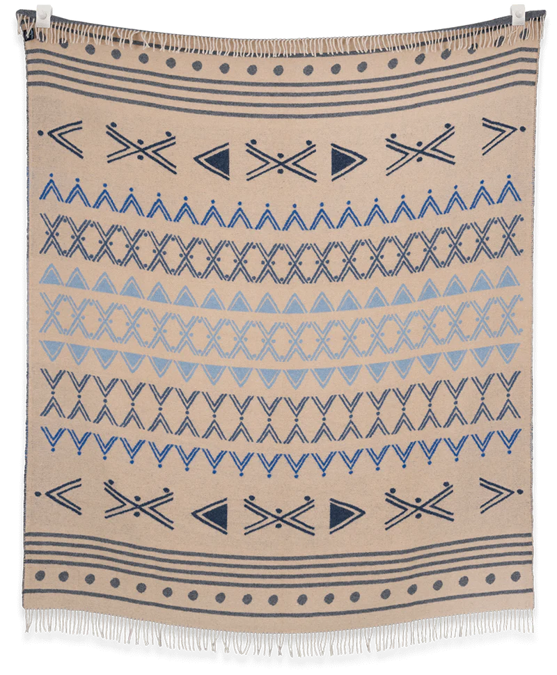 Indigo Arrows Elements Water Wool Blanket