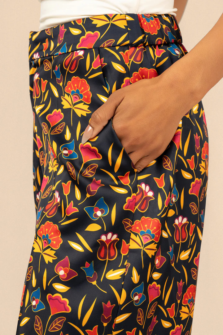 B. YELLOWTAIL Floral Suit Pant- Navy