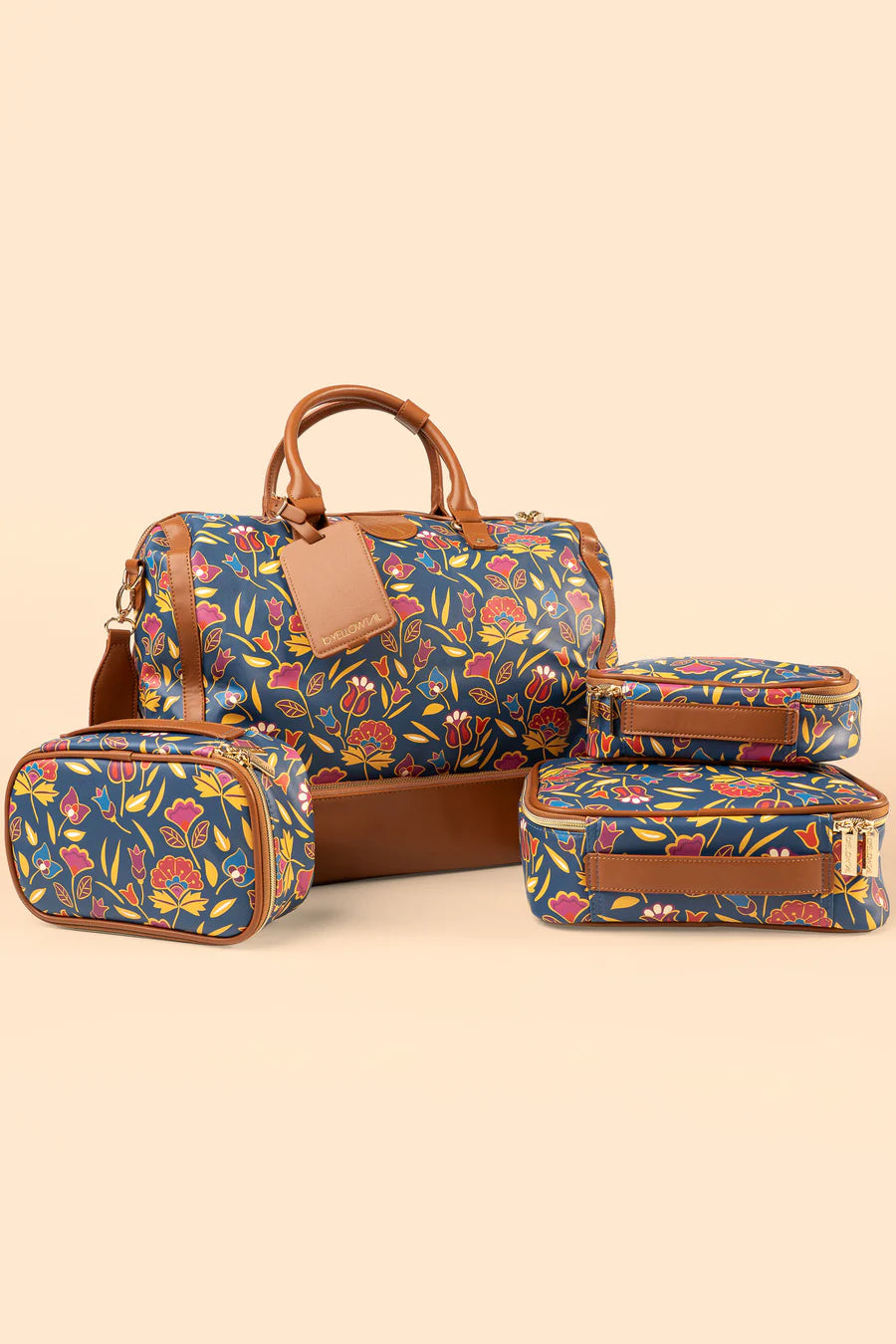 B. YELLOWTAIL Mountain Crow Floral Travel Case Set