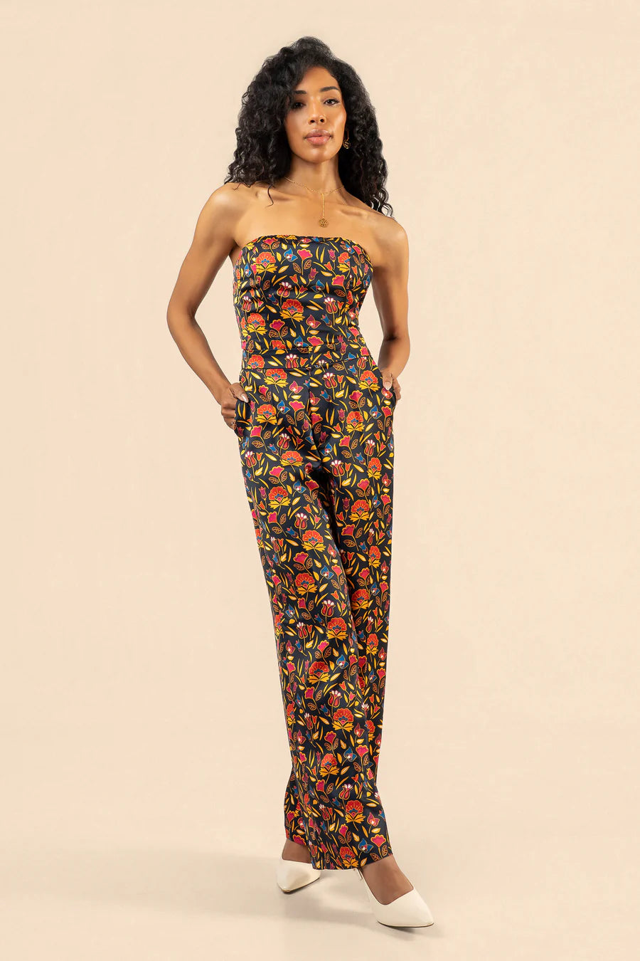 B. YELLOWTAIL Floral Corset Top- Navy