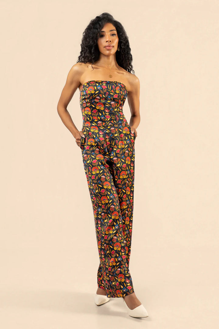 B. YELLOWTAIL Floral Corset Top- Navy