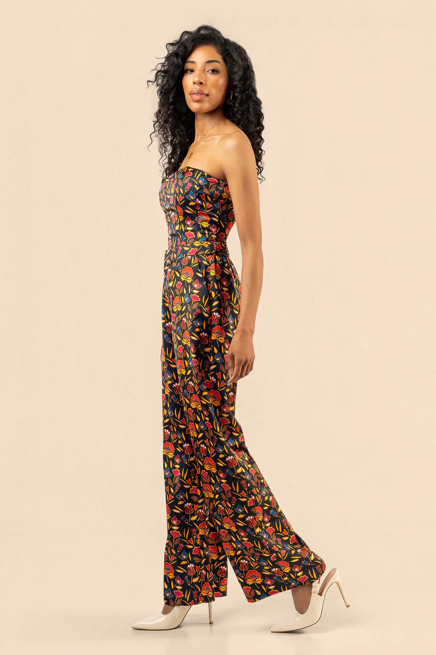 B. YELLOWTAIL Floral Corset Top- Navy