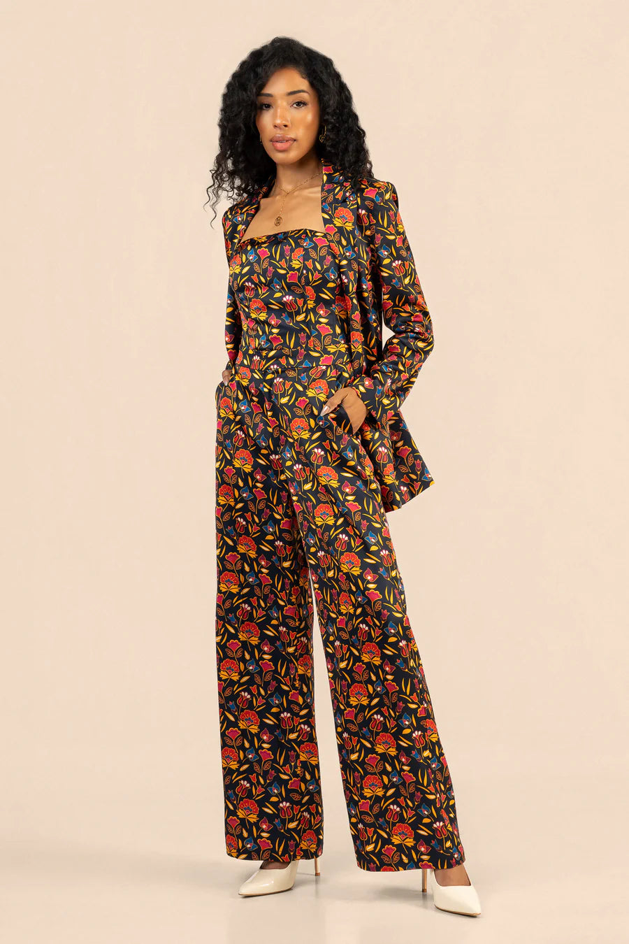 B. YELLOWTAIL Floral Suit Pant- Navy