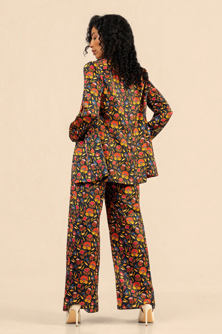 B. YELLOWTAIL Floral Suit Blazer- Navy