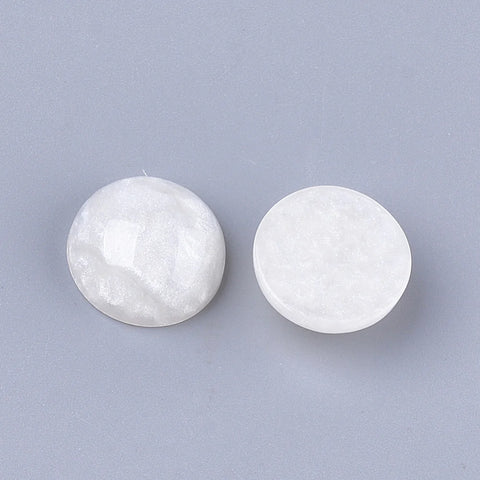 16mm Glitter Crackle White Round Cabochons 2/pk