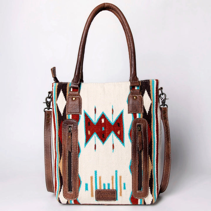 LS Western White Saddle Blanket Western Tote Bag