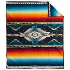 Pendleton Jacquard Unnapped Robe Saltillo Sunset Blanket