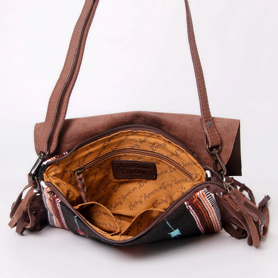 LS Western Saddle Blanket & Leather Crossbody Bag