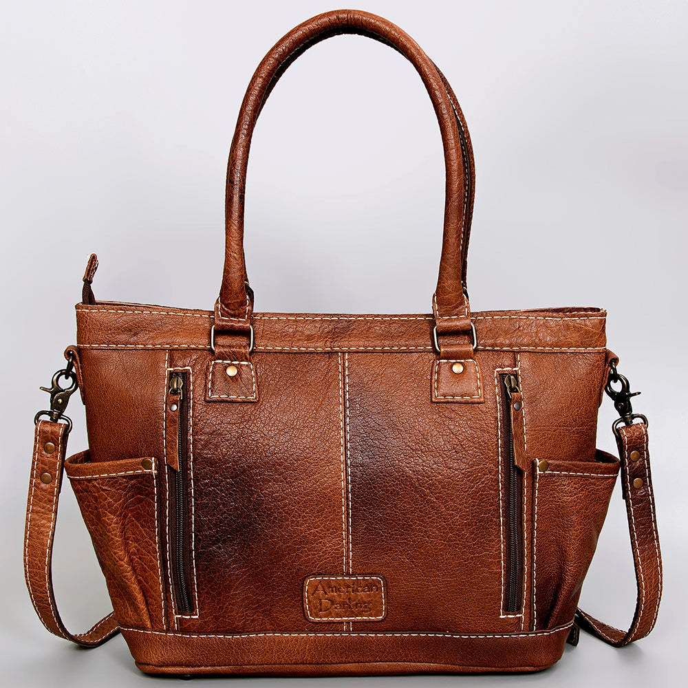 LS Western Bison Silhouette Saddle Blanket Large Leather Tote