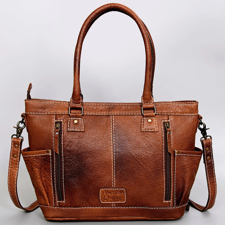 LS Western Bison Silhouette Saddle Blanket Large Leather Tote