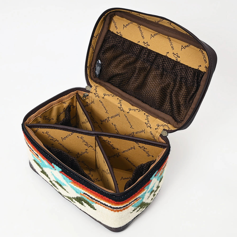 LS Western Ivory Saddle Blanket &amp; Leather Jewelry Case