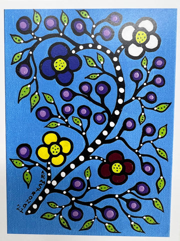Audrey Armstrong Blue Flower Art Card