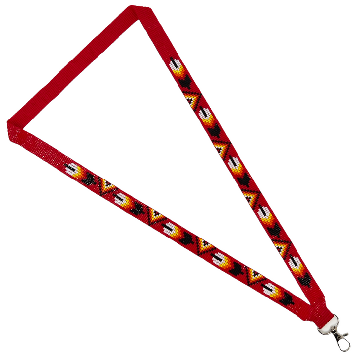 Loomed Beaded Lanyard with One Feather Design