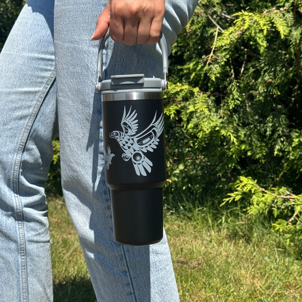 Native Northwest Eagle in Flight Easy-Carry Insulated Tumbler