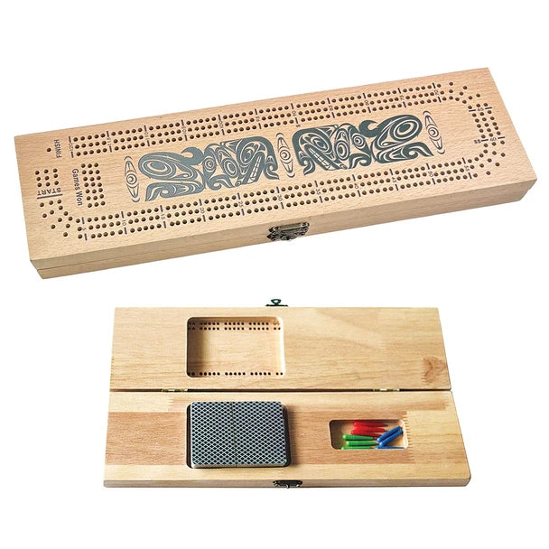 Native Northwest Urban Wolf 3-Track Cribbage Board