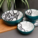 Native Northwest Porcelain Art Bowls - Octopus (Nuu)