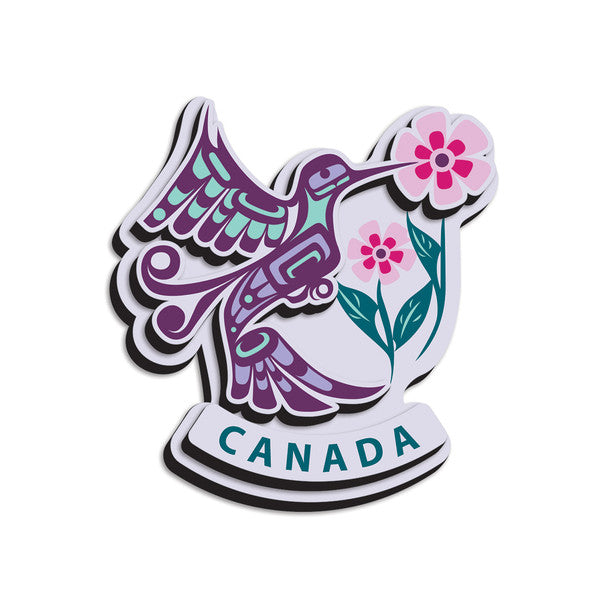 Native Northwest Hummingbird Canada 3D Magnet