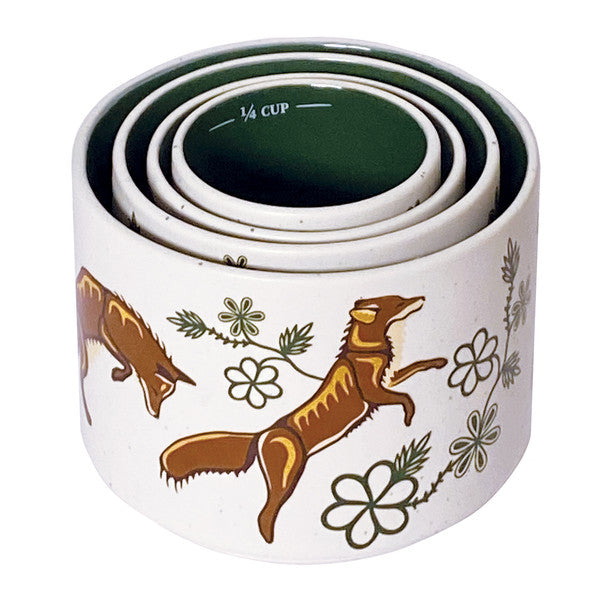 Native Northwest Foxes (Wagooshna) Ceramic Measuring Cup Set