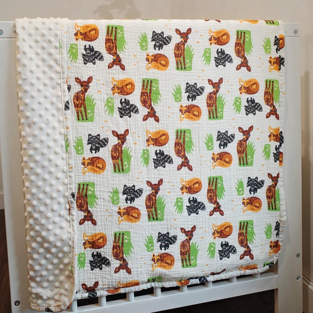 Native Northwest Forest Friends Baby Blanket