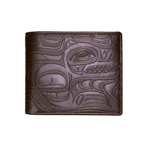 Native Northwest Brown Vegan Leather Spirit Wolf Wallet