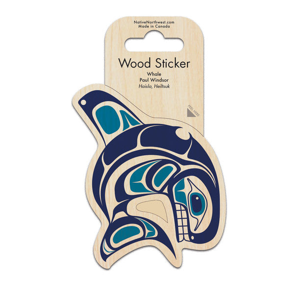 Native Northwest Whale Wood Sticker
