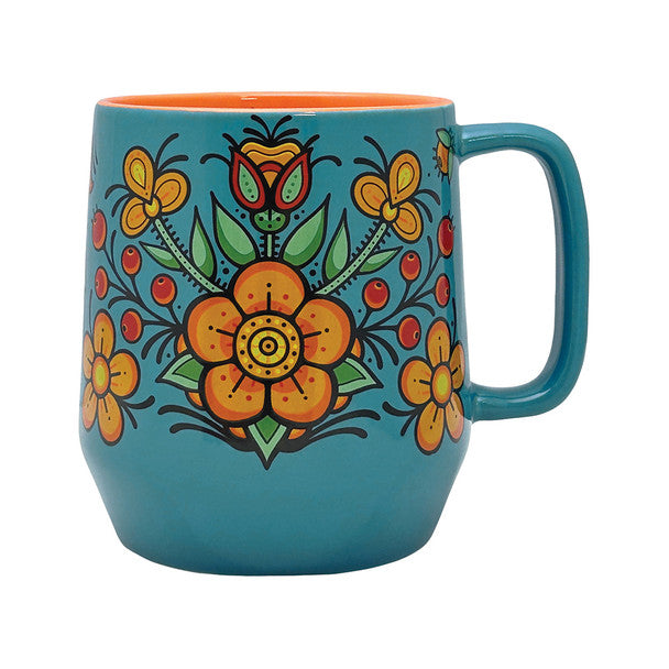 Native Northwest Prairie Beadwork Big Ceramic Mug