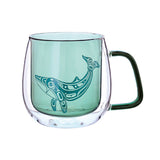 Native Northwest Double Walled Coloured Glass Mug