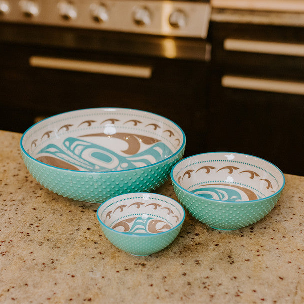 Native Northwest Porcelain Art Bowls - Killer Whale