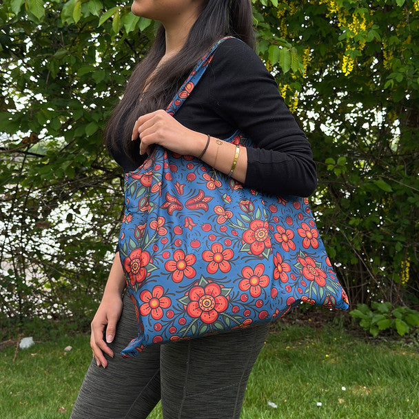 Native Northwest  Prairie Beadwork Foldable Shopping Bag