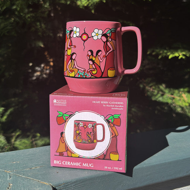 Native Northwest Heart Berry Gatherers Big Ceramic Mug