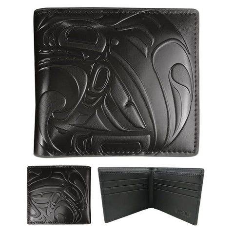 Native Northwest Leather Embossed Wallet - Killer Whale