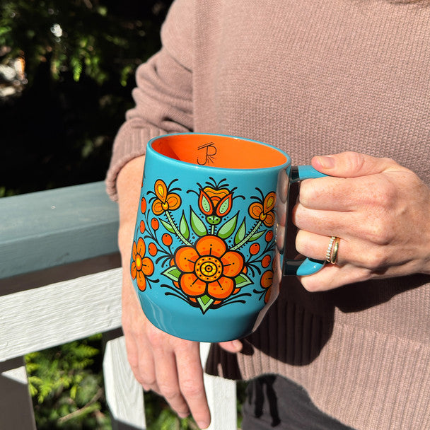 Native Northwest Prairie Beadwork Big Ceramic Mug