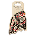 Native Northwest Raven Wood Sticker