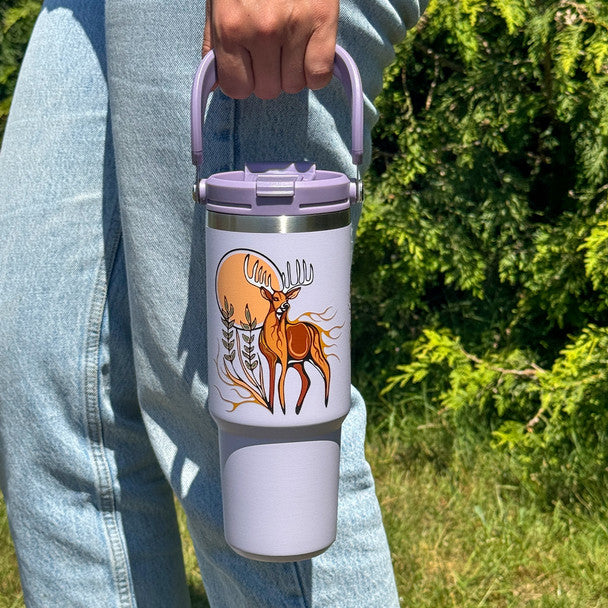 Native Northwest Deer (Waawaashkeshi) Easy-Carry Insulated Tumbler