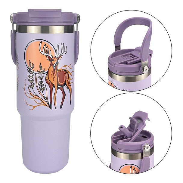 Native Northwest Deer (Waawaashkeshi) Easy-Carry Insulated Tumbler