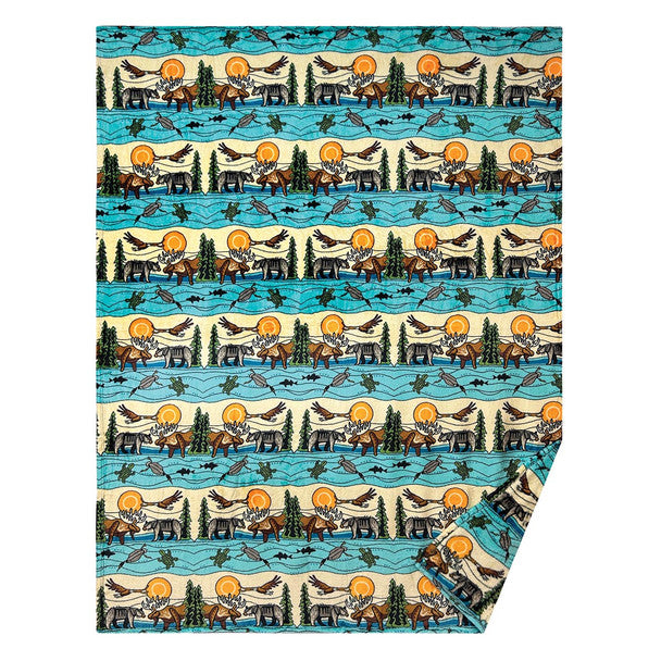 Native Northwest All My Relatives (Indinawemaaganidag) Fleece Blanket
