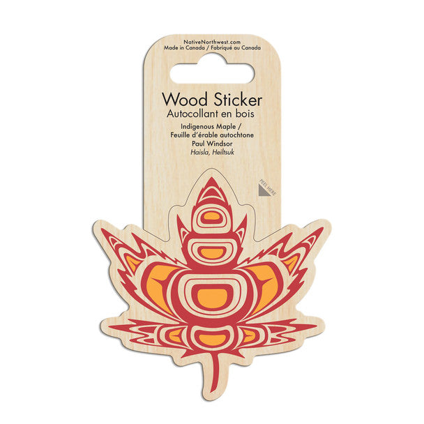 Native Northwest Indigenous Maple Wood Sticker