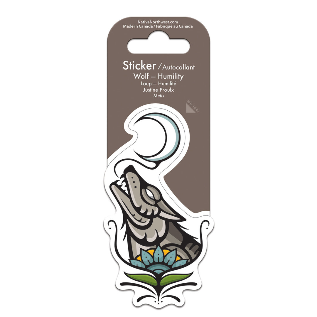 Native Northwest Wolf - Humility Sticker