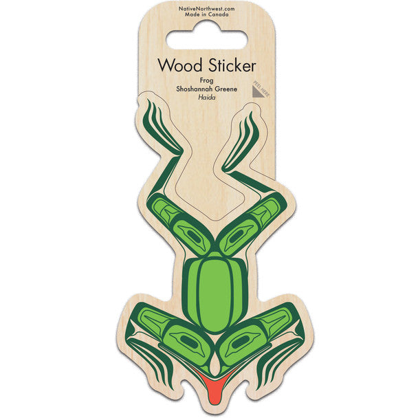 Native Northwest Frog Wood Sticker