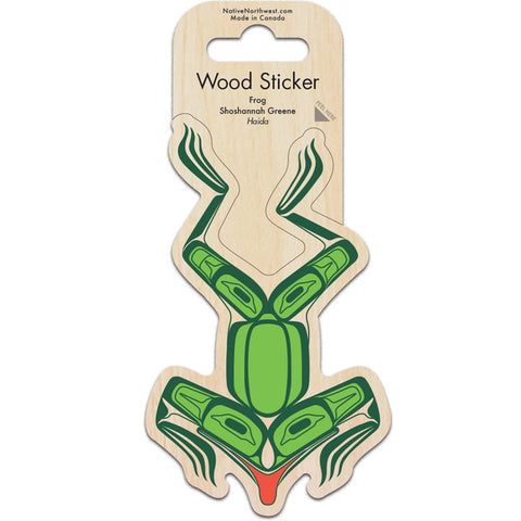 Native Northwest Frog Wood Sticker